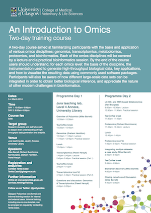 Image of the front page of the introduction to omics training course