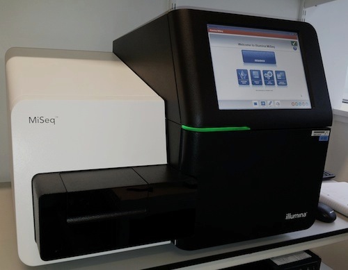 Photograph of an Illumina MiSeq sequencing machine in the NGS lab